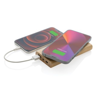Power bank inalámbrico de bambú